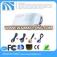 hot selling Computer PC Laptop Mac VGA to TV RCA Composite Converter Adapter S-Video Box New